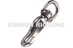 SWIVEL EYE SPRING HOOK,ZINC DIE CAST,NICKEL PLATED