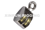DOUBLE WHEEL PULLEY,FIXED RING,ZINC CAST,NICKEL PLATED