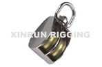 DOUBLE WHEEL PULLEY,FIXED RING,ZINC CAST,NICKEL PLATED