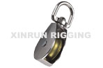 SINGLE WHEEL PULLEY,FIXED RING,ZINC CAST,NICKEL PLATED